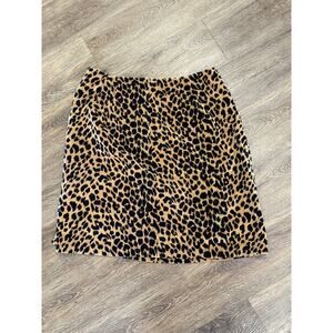Cambridge Dry Goods Leopard Print Skirt | Size 12 | Vintage Cotton Velvet